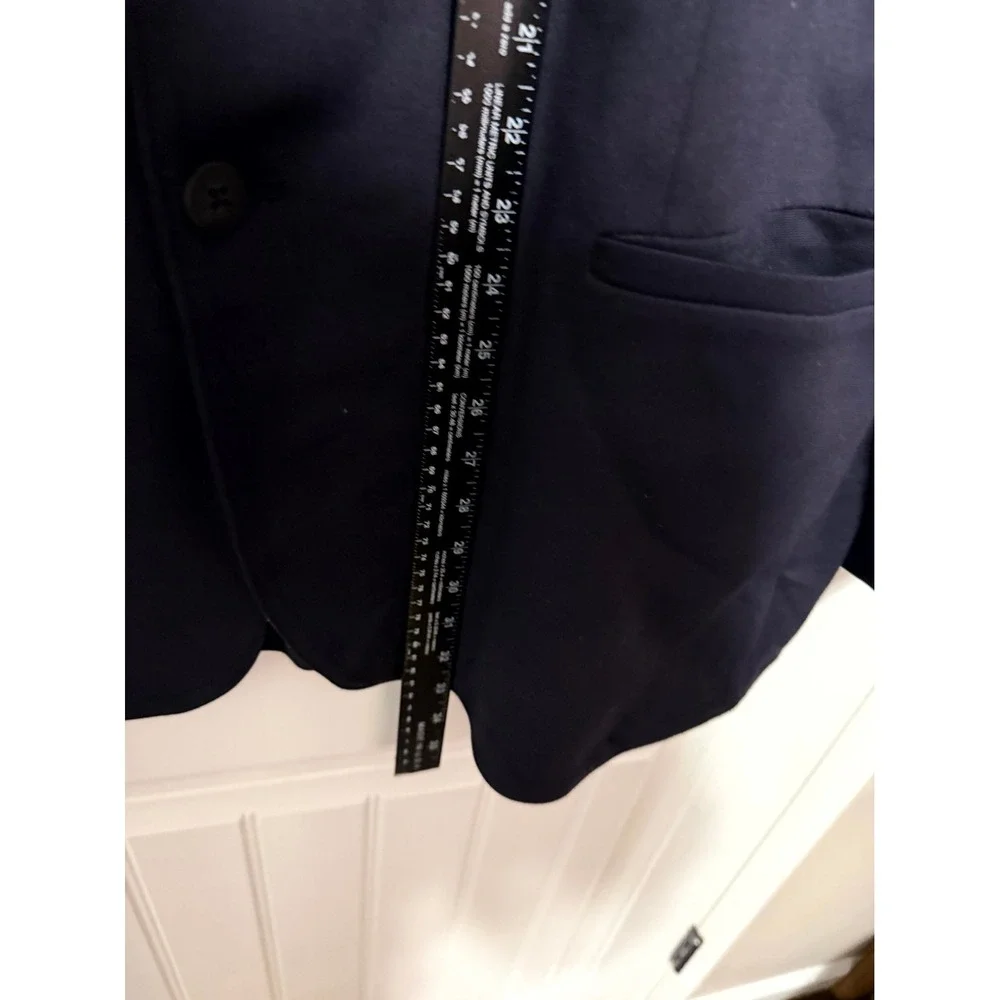 Lands' End Blazer Mens 2XL Navy Blue Knit Sport Coat 2-Button Patch Pockets